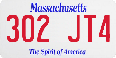 MA license plate 302JT4