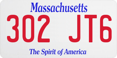 MA license plate 302JT6