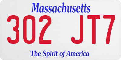 MA license plate 302JT7