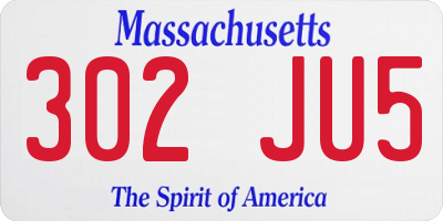 MA license plate 302JU5