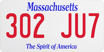 MA license plate 302JU7