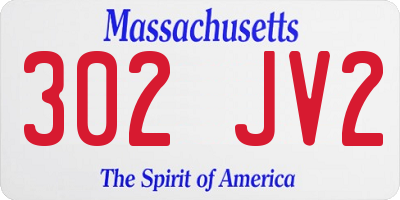 MA license plate 302JV2
