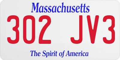 MA license plate 302JV3