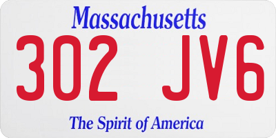 MA license plate 302JV6