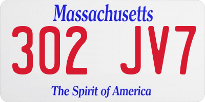 MA license plate 302JV7