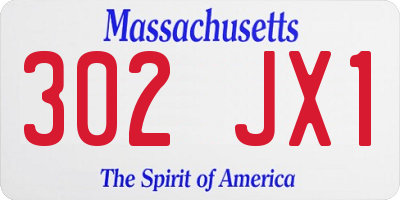 MA license plate 302JX1
