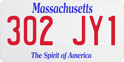 MA license plate 302JY1