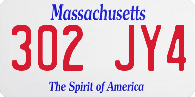 MA license plate 302JY4