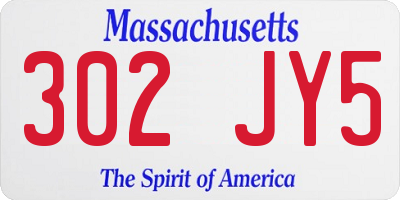 MA license plate 302JY5