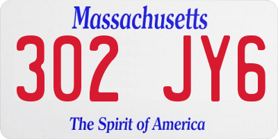 MA license plate 302JY6
