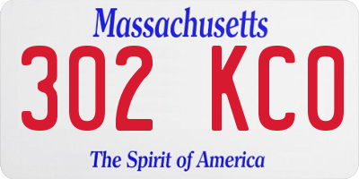 MA license plate 302KC0
