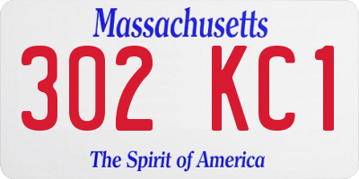 MA license plate 302KC1