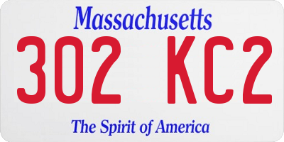 MA license plate 302KC2