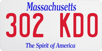 MA license plate 302KD0