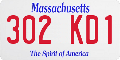 MA license plate 302KD1