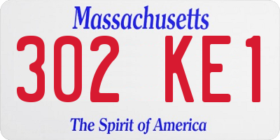 MA license plate 302KE1