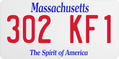 MA license plate 302KF1