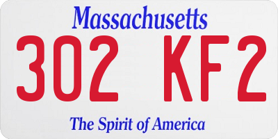 MA license plate 302KF2