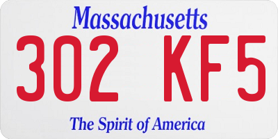 MA license plate 302KF5