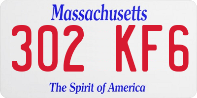 MA license plate 302KF6
