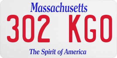 MA license plate 302KG0