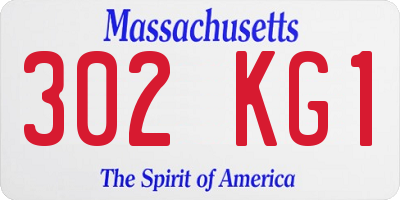 MA license plate 302KG1