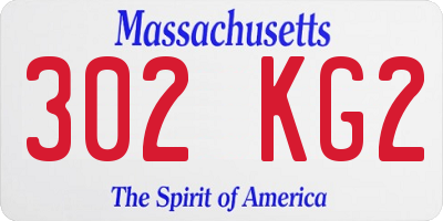 MA license plate 302KG2