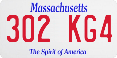 MA license plate 302KG4