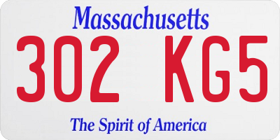 MA license plate 302KG5