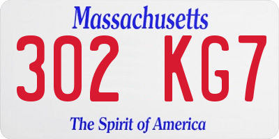 MA license plate 302KG7