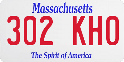 MA license plate 302KH0