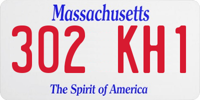 MA license plate 302KH1