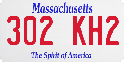 MA license plate 302KH2