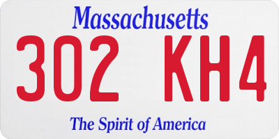 MA license plate 302KH4