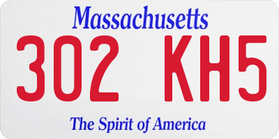 MA license plate 302KH5