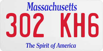 MA license plate 302KH6