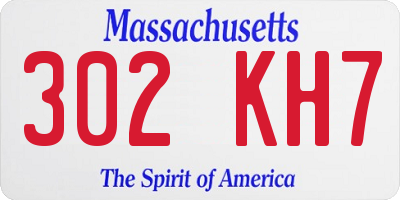 MA license plate 302KH7