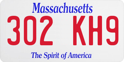 MA license plate 302KH9