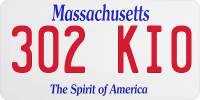MA license plate 302KI0