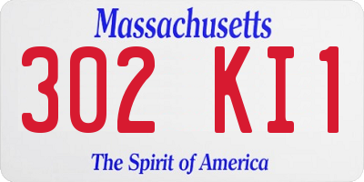 MA license plate 302KI1