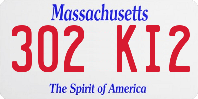 MA license plate 302KI2
