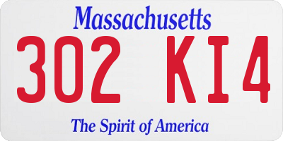MA license plate 302KI4