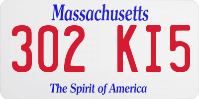 MA license plate 302KI5