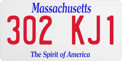 MA license plate 302KJ1