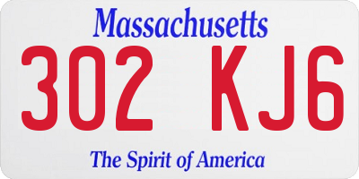 MA license plate 302KJ6