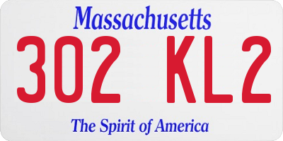 MA license plate 302KL2
