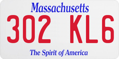 MA license plate 302KL6