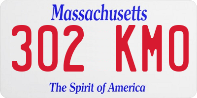 MA license plate 302KM0