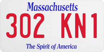 MA license plate 302KN1
