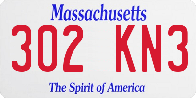 MA license plate 302KN3